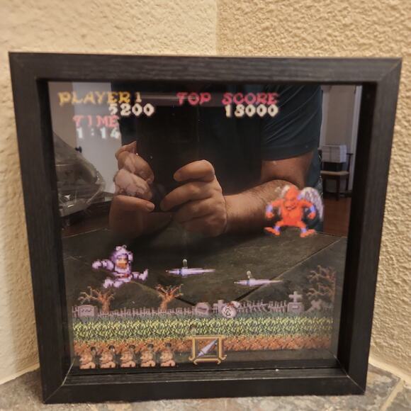 Pixel Frames - Ghosts 'N Goblins The Red Arremer 9" x 9" Shadow Box Art - Capcom - Picture 1 of 4